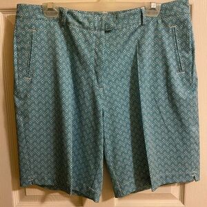 Women’s Lady Hagen Geometric Patterned Golf Shorts - Teal